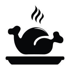 Roast chicken sign icon. Hen bird meat logo.