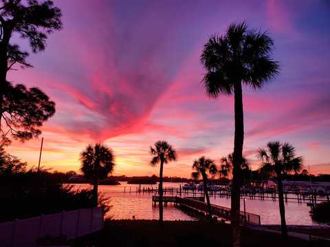 Sunset over the Anclote River, Tarpon Springs Florida