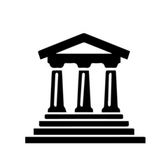 Flat icon of bank building