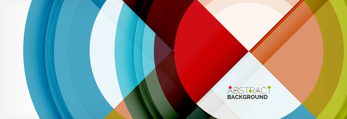 Obraz premium Round shapes, triangles and circles. Modern abstract background