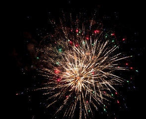 abstract painting like fireworks display in the sky