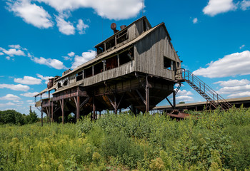 Old abandoned grain elevator in Rostov region, Russia