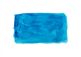 Watercolor square blue colors set isolated on transparent background. Design elements. High resolution