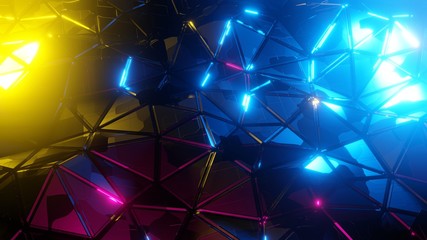 Abstract low-poly triangular polygonal mosaic render background for prints, web and presentations