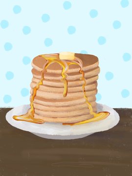 Pancakes with butter. homemade breakfast concept. Tasty food
