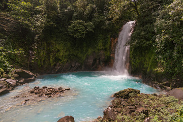 Rio Celeste waterfall in Tenorio National Park, Costa Rica