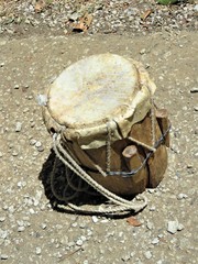 A drum in the sand in Panama