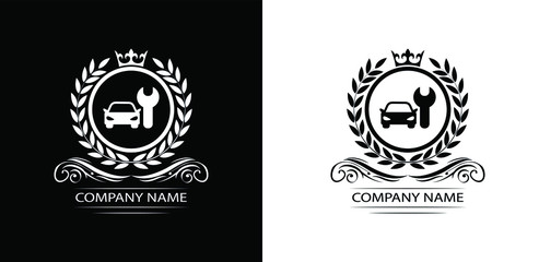 car service logo template luxury royal vector company decorative emblem with crown	
