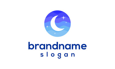 Obraz premium Modern night logo design vector