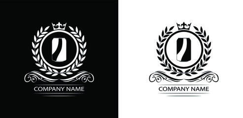 Fototapeta premium beer, beer pub logo template luxury royal vector company decorative emblem with crown 