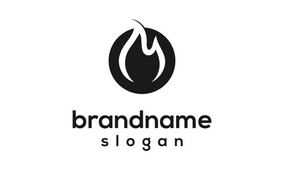 Simple fire logo design vector