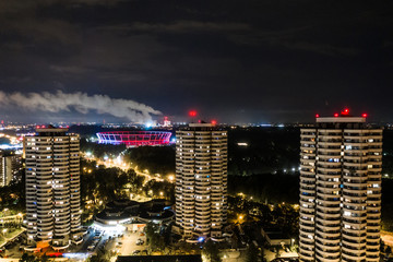 silesia- evening panorama of the city - Katowice, downtown