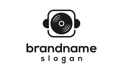 Modern music logo design vector