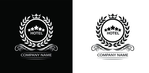 hotel logo template luxury royal vector company decorative emblem with crown