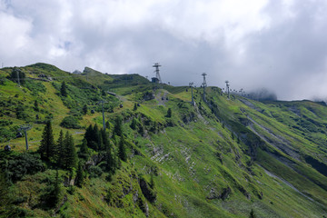 Fototapeta na wymiar Mount Titlis Cableway in Engelberg Switzerland - travel photography