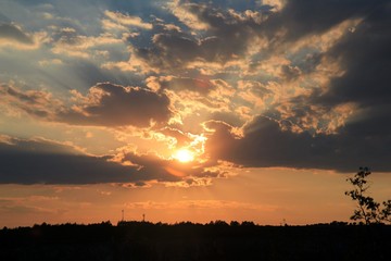 Rays of the setting sun. Provadia (Bulgaria)