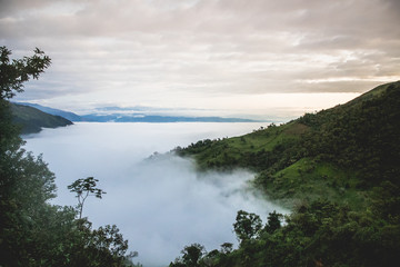 Mountain clouds highland sunset