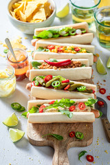 Homemade hot dogs with mustard and ketchup