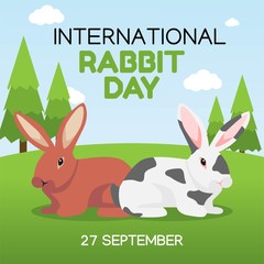 International Rabbit Day Vector Illustration