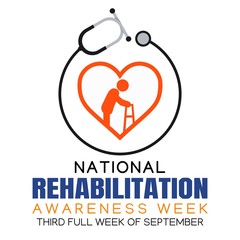 Fototapeta premium National Rehabilitation Awareness Week Vector Illustration