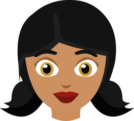 Vector illustration of the face of a young Latin woman

