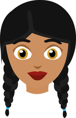 Vector illustration of the face of a Latin girl