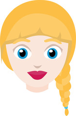 Vector illustration of the face of a blonde girl

