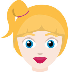 Vector illustration of the face of a blonde girl

