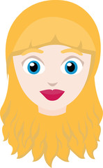 Vector illustration of the face of a blonde girl

