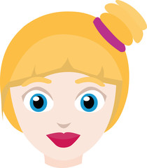 Vector illustration of the face of a blonde girl

