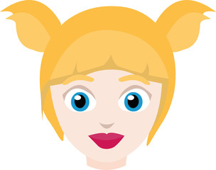 Obraz premium Vector illustration of the face of a blonde girl
