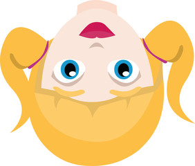 Vector illustration of the face of a blonde girl

