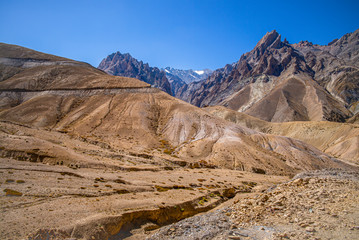 Fatu La Highway Pass Ladakh India with unusual background mountain formations