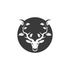 Deer head  with leaf  concept design icon vector illustration  ilustration icon vector design