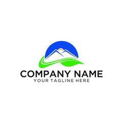 Mountain Logo, simple minimalist hill logotype.