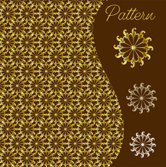 pattern gold color vintage and Thai Line vector design