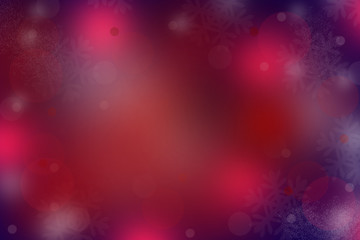 Abstract background happy new year 2021 concept. Blur red and white circle with snowflake winter on blue background.
