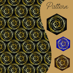 pattern gold color vintage and Thai Line vector design