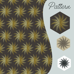 pattern gold color vintage and Thai Line vector design