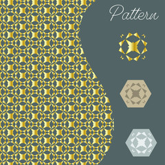 pattern gold color vintage and Thai Line vector design
