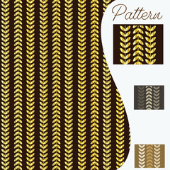 pattern gold color vintage and Thai Line vector design