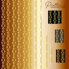 pattern gold color vintage and Thai Line vector design