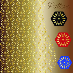 pattern gold color vintage and Thai Line vector design