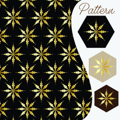 pattern gold color vintage and Thai Line vector design