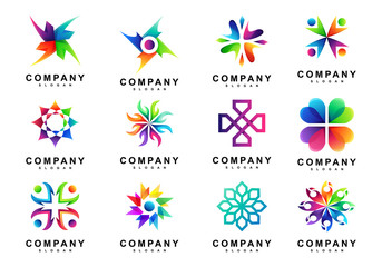 Set of Coloful Abstract Circle Logo