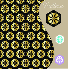 pattern gold color vintage and Thai Line vector design