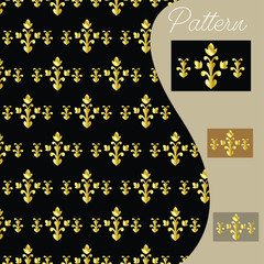 pattern gold color vintage and Thai Line vector design