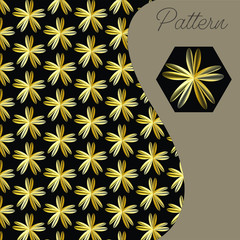 pattern gold color vintage and Thai Line vector design