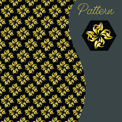 pattern gold color vintage and Thai Line vector design
