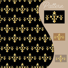 pattern gold color vintage and Thai Line vector design